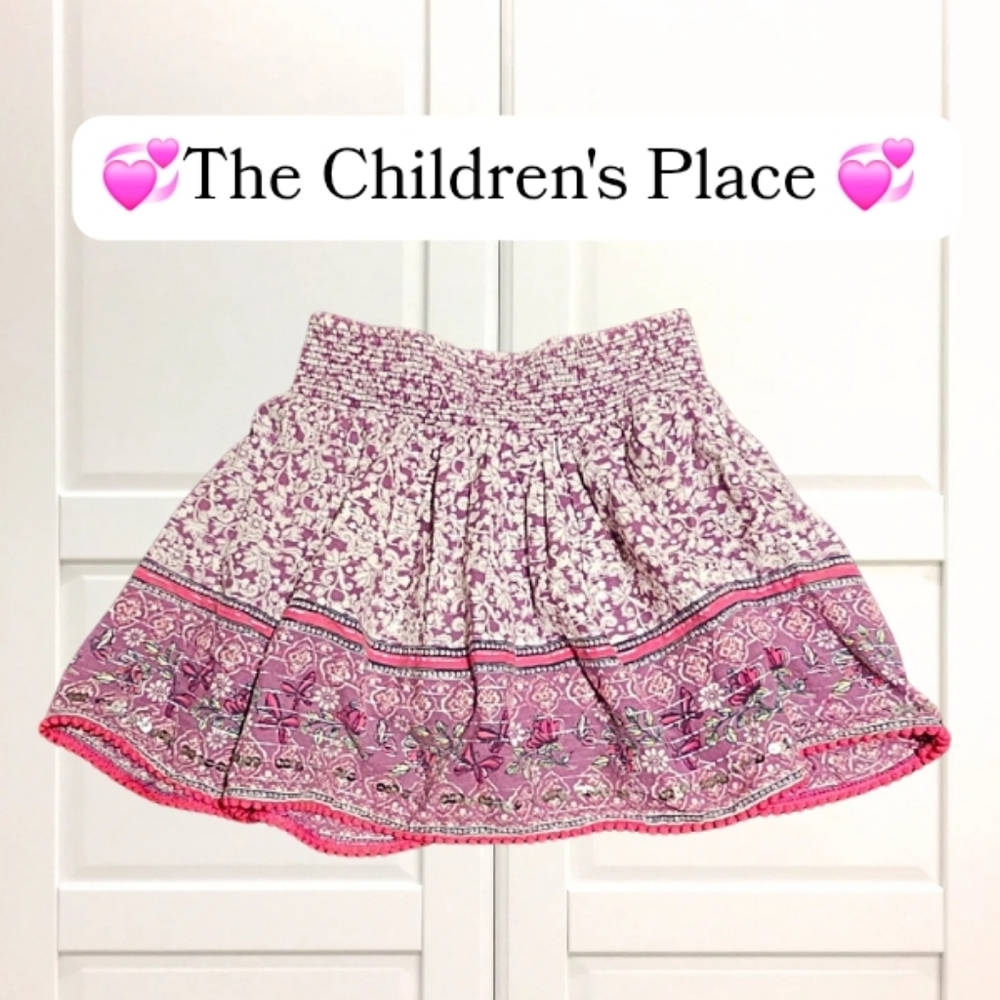 The Children’s Place Girls Boho Floral Skirt Size 10 Rare Pink Purple